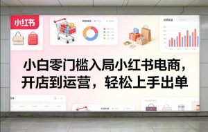 小白零门槛入局小红书电商，开店到运营，轻松上手出单