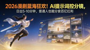 2026漫剧红利实锤！ AI 提示词控分镜， 普通人也能轻松月入过万