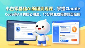 小白零基础AI编程变现课：掌握Claude Code等AI工具的核心用法，10分钟生成完整网页应用