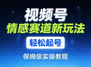 视频号情感赛道新玩法，轻松起号，保姆级实操教程