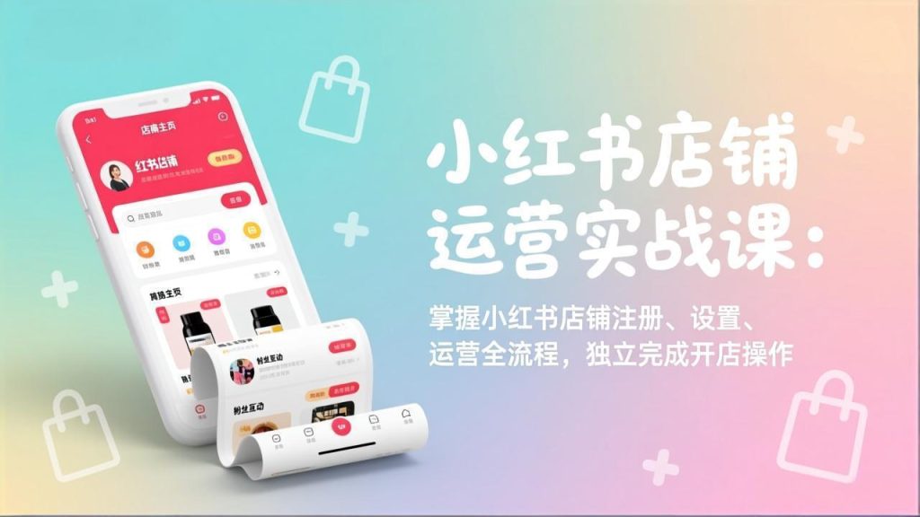 小红书店铺运营实战课:掌握小红书店铺注册、设置、运营全流程,独立完成开店操作