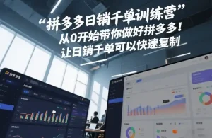 拼多多日销千单训练营，从0开始带你做好拼多多，让日销千单可以快速复制(更新26年8月)