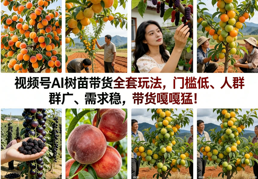 视频号AI树苗带货全套玩法，门槛低、人群广、需求稳，带货嘎嘎猛！(更新0322)