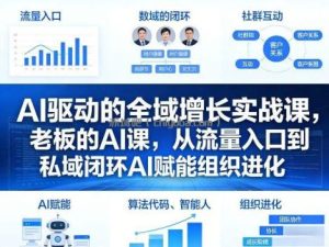 AI驱动的全域增长实战课，老板的AI课，从流量入口到私域闭环AI赋能组织进化(26年3月12-14日)