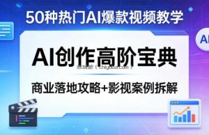 50种热门AI爆款视频教学，AI创作高阶宝典，商业落地攻略+影视案例拆解