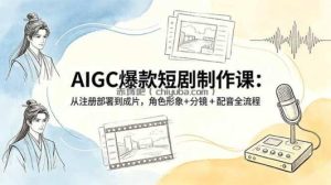 AIGC爆款短剧制作课：从注册部署到成片，角色形象+分镜+配音全流程