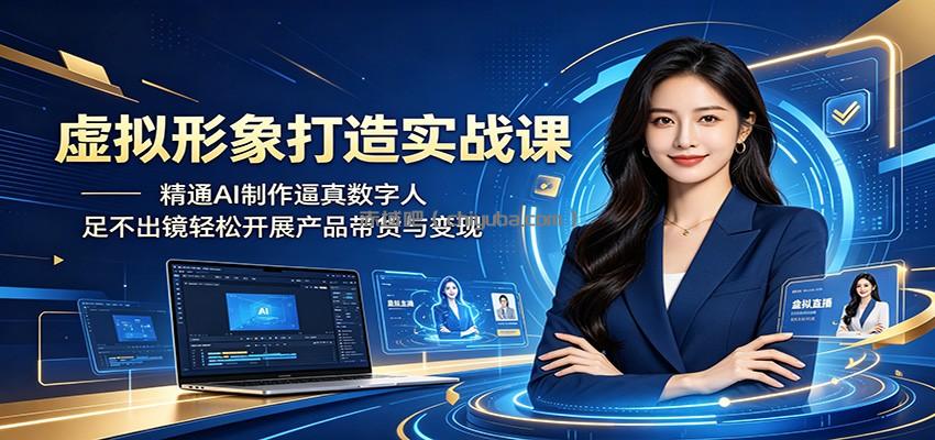 虚拟形象打造实战课：精通AI制作逼真数字人，足不出镜轻松开展产品带货与变现