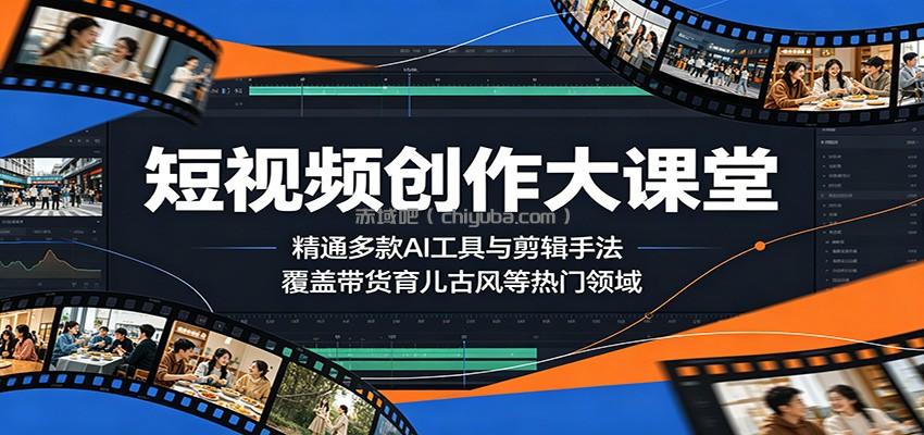 短视频创作大课堂：精通多款AI工具与剪辑手法，覆盖带货、育儿、古风等热门领域