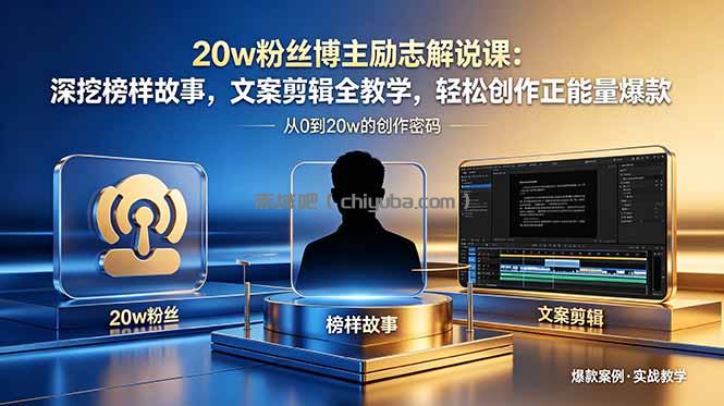 20w粉丝博主励志解说课：深挖榜样故事，文案剪辑全教学，轻松创作正能量爆款