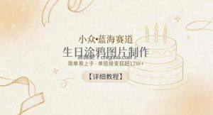 小众蓝海赛道，生日涂鸦图片制作，简单易上手，单链接变现超12W+【详细教程】