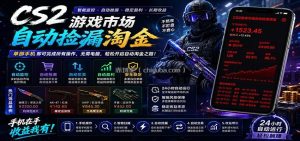 CSGO挂机捡漏项目通过利用游戏饰品交易机制，结合薄凉软件辅助捡漏，实现盈利