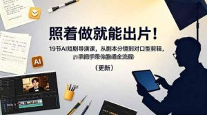 照着做就能出片！19节AI短剧导演课，从剧本分镜到对口型剪辑，手把手带你跑通全流程(更新