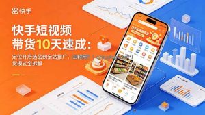 快手短视频带货10天速成：定位开店选品到全站推广，三种带货模式全拆解