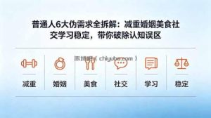 付费文章：普通人6大伪需求全拆解：减重婚姻美食社交学习稳定，带你破除认知误区