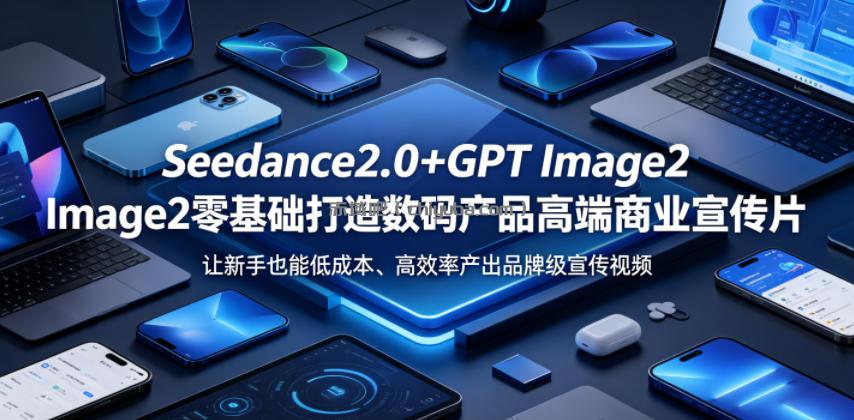 Seedance2.0+GPT Image2零基础打造数码产品高端商业宣传片，让新手也能低成本、高效率产出品牌级宣传视频