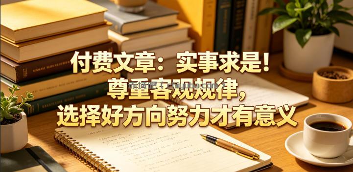 付费文章：实事求是！尊重客观规律，选择好方向努力才有意义