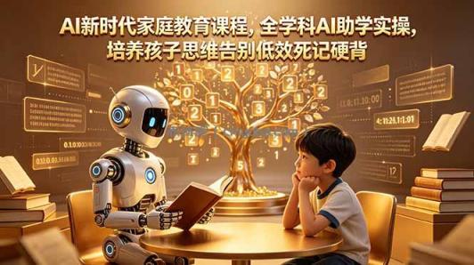 AI新时代家庭教育课程,全学科AI助学实操,培养孩子思维告别低效死记硬背