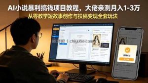 AI小说暴利搞钱项目教程，大佬亲测月入1-3万，从零教学短故事创作与投稿变现全套玩法