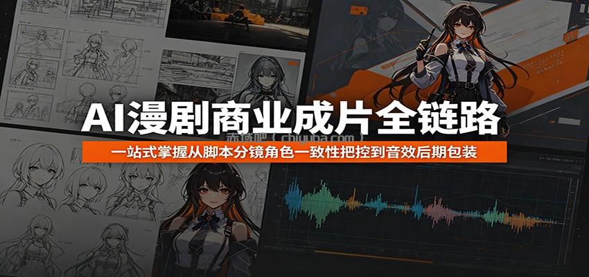 AI漫剧商业成片全链路：一站式掌握从脚本分镜角色一致性把控到音效后期包装
