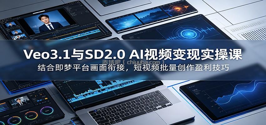 Veo3.1与SD2.0 AI视频变现实操课课：结合即梦平台画面衔接，短视频批量创作盈利技巧