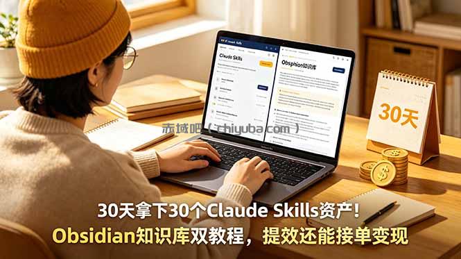 30天拿下30个Claude Skills资产!Obsidian知识库双教程,提效还能接单变现