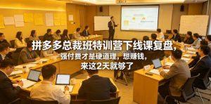 拼多多总裁班特训营下线课复盘，强付费才是硬道理，想賺钱，来这2天就够了