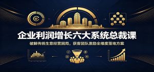企业利润增长六大系统总裁课：破解传统生意经营困局，获客团队激励全维度落地方案