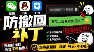 Windows下PC版微信/QQ/TIM的防撤回多开工具！开源免费使用，且免费长期维护RevokeMsgPatcher