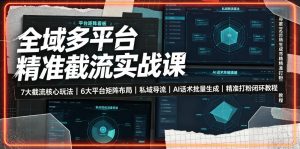 全域多平台精准截流实战课｜7大截流核心玩法、6大平台矩阵布局、私域导流、AI话术批量生成、精准打粉闭环教程