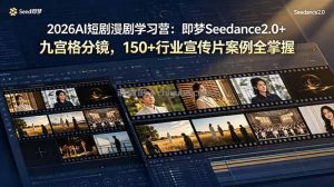 2026AI短剧漫剧学习营：即梦Seedance2.0+九宫格分镜，150+行业宣传片案例全掌握