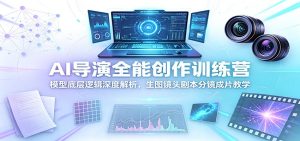 AI导演全能创作训练营：模型底层逻辑深度解析，生图镜头剧本分镜成片教学