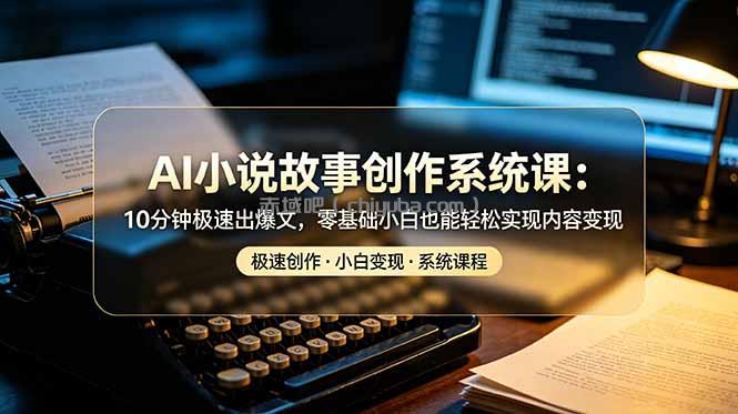AI小说故事创作系统课：10分钟极速出爆文，零基础小白也能轻松实现内容变现