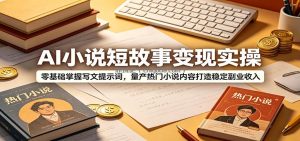 AI小说短故事变现实操：零基础掌握写文提示词，量产热门小说内容打造稳定副业收入