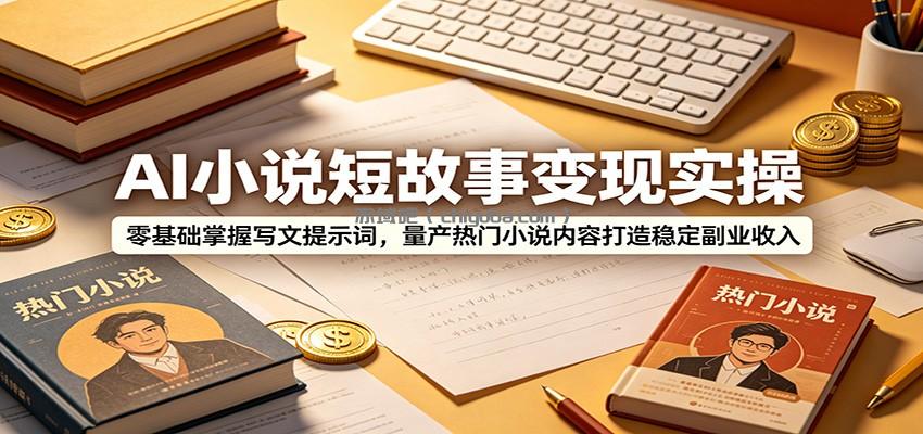 AI小说短故事变现实操：零基础掌握写文提示词，量产热门小说内容打造稳定副业收入