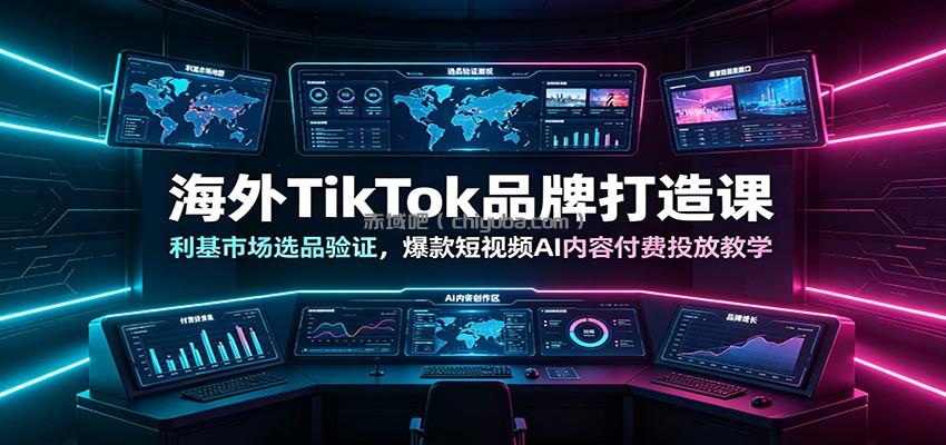 海外TikTok品牌打造课：利基市场选品验证，爆款短视频AI内容付费投放教学