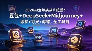 2026AI全年实战训练营：豆包+DeepSeek+Midjourney+即梦+可灵+海螺，全工具链
