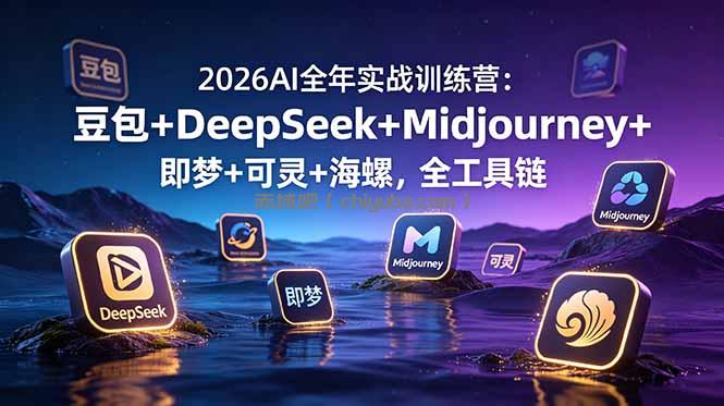 2026AI全年实战训练营：豆包+DeepSeek+Midjourney+即梦+可灵+海螺，全工具链