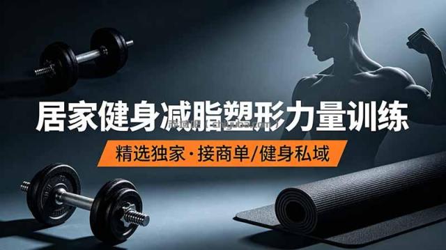 抖音健身热门短视频教学：居家健身减脂塑形力量训练，精选独家，接商单或者健身私域