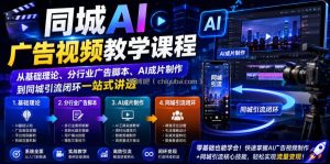 同城AI广告视频教学课程，从基础理论、分行业广告脚本、AI成片制作到同城引流闭环一站式讲透
