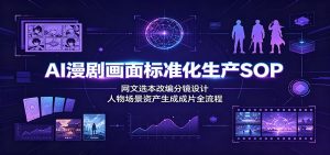 AI漫剧画面标准化生产SOP：网文选本改编分镜设计，人物场景资产生成成片全流程
