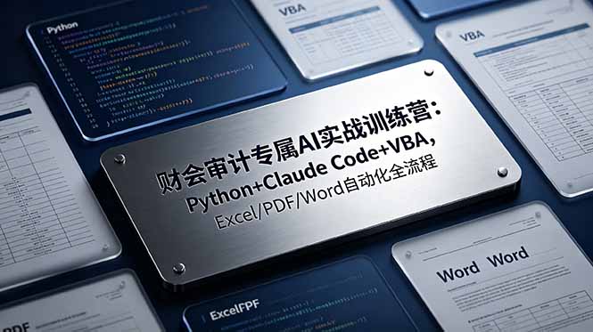 财会审计专属 AI实战训练营-更新:Python+Claude Code+VBA,Excel/PDF/Word自动化全流程