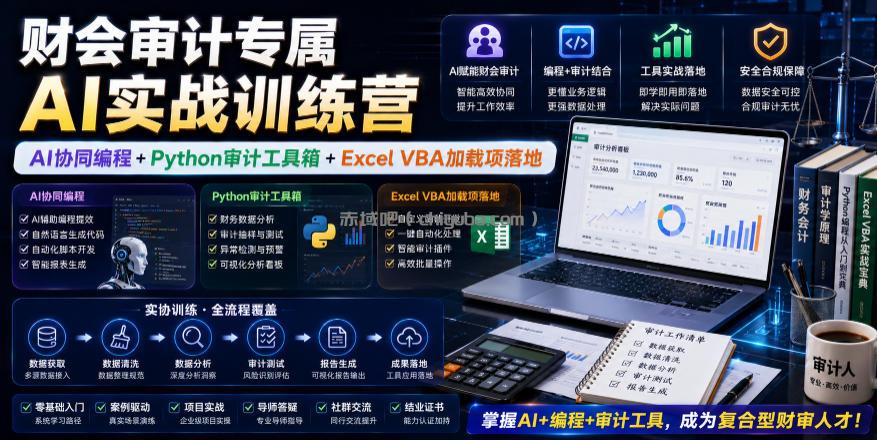 财会审计专属AI实战训练营|AI协同编程+Python审计工具箱+Excel VBA加载项落地(更新0710)