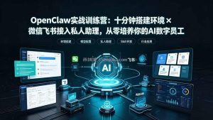 OpenClaw实战特训营：十分钟搭建环境×微信飞书接入私人助理，从零培养你的AI数字员工