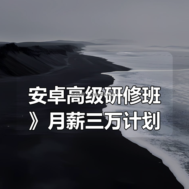 《安卓高级研修班(网课)》月薪三万计划