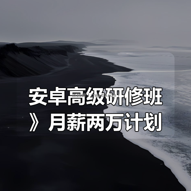 《安卓高级研修班(网课)》月薪两万计划