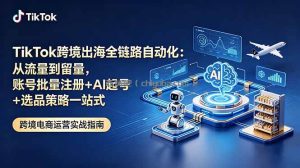 TikTok跨境出海全链路自动化：从流量到留量，账号批量注册+AI起号+选品策略一站式