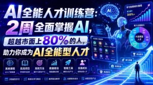 AI全能人才训练营：2周全面掌握AI，超越市面上80%的人，助力你成为AI全能型人才
