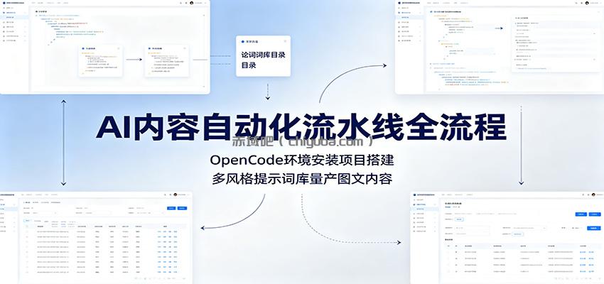 AI内容自动化流水线全流程：OpenCode环境安装项目搭建，多风格提示词库量产图文内容