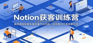 Notion获客训练营：商用模板配套实操批量产出内容，实现每日千条线索引流