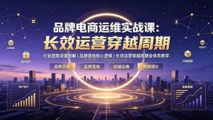 品牌电商运维实战课：行业趋势深度拆解｜品牌落地核心逻辑｜长效运营穿越周期全体系教学